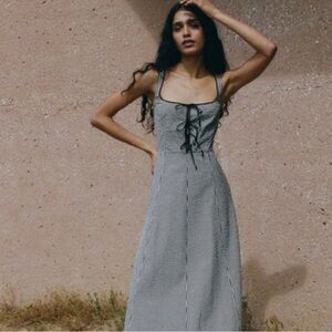 Doen Delaney Black and White Checkered Women's Dress